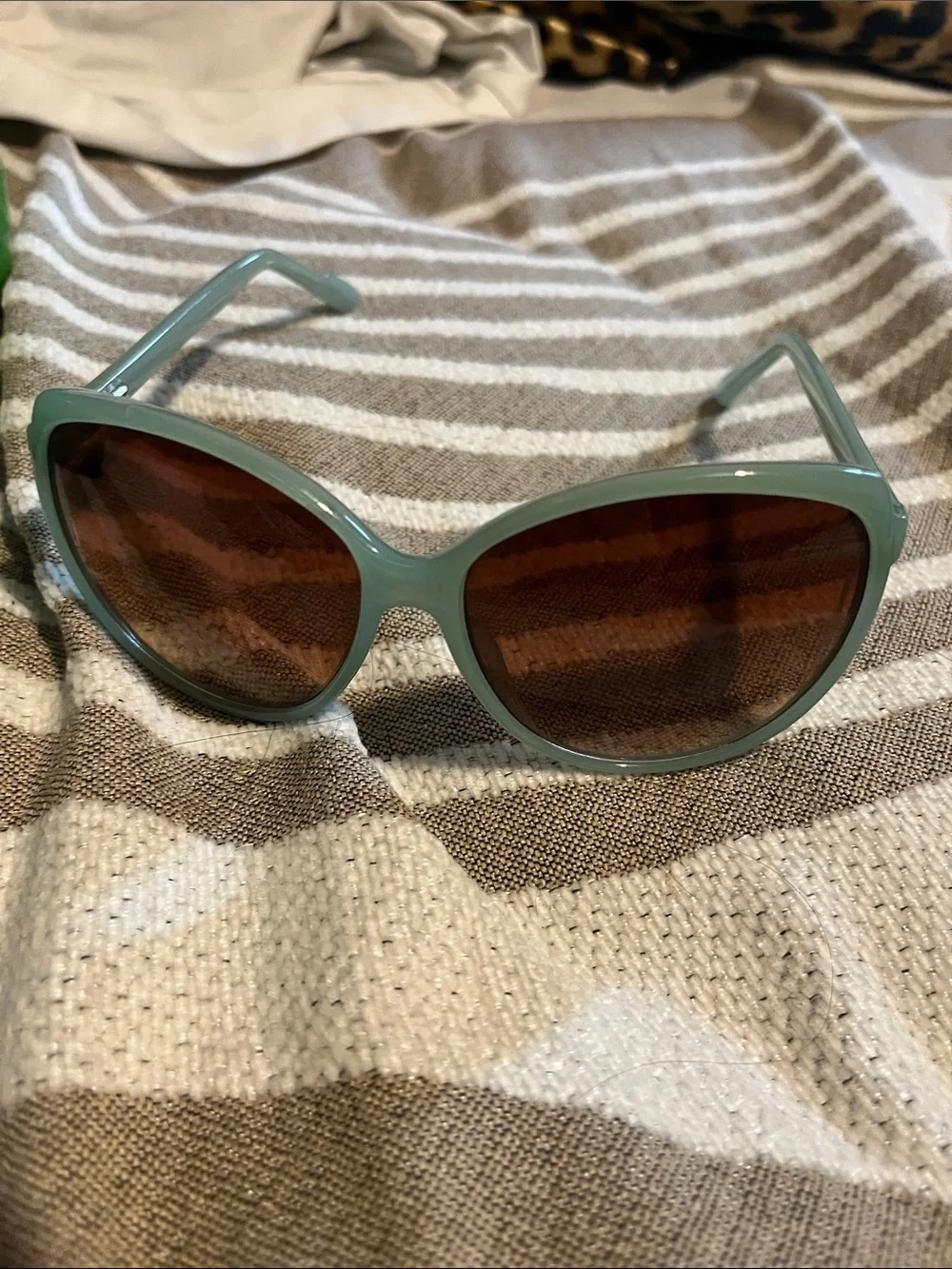 Women's Cat-Eye Sunglasses in Seafoam Green Frame with Brown Lenses